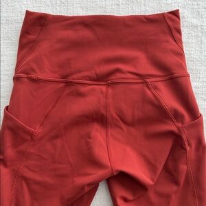 Lululemon Athletica terracotta  Leggings - Wunder train with pockets 25 inch